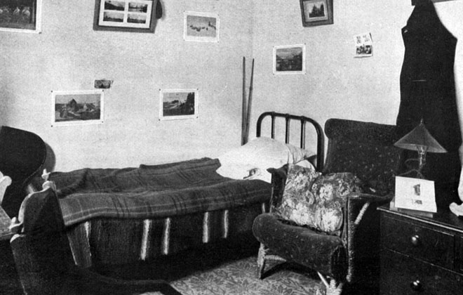 A typical student bedroom c. 1908