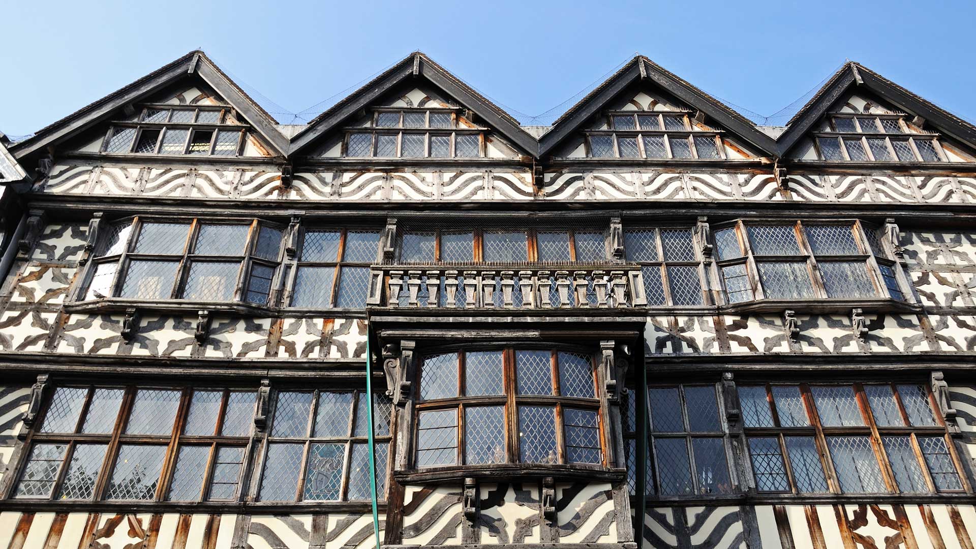 Historic wood framed building in Stafford