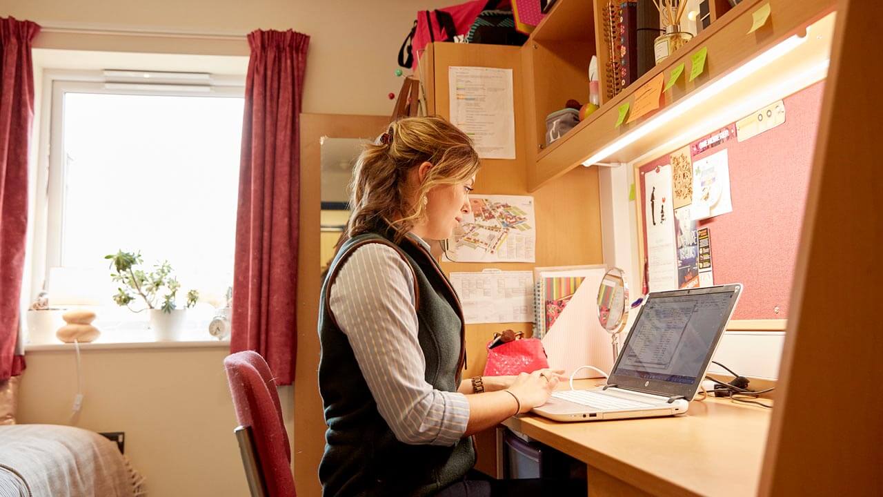A student in halls of residence